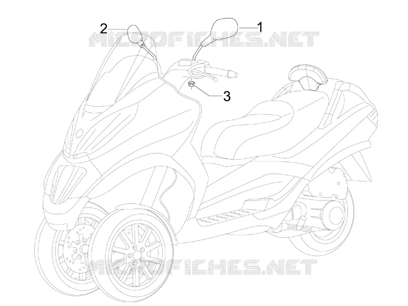 Rétroviseur/s PIAGGIO PIAGGIO-SCOOTER 250 MP3 2010  MP3 ie MIC