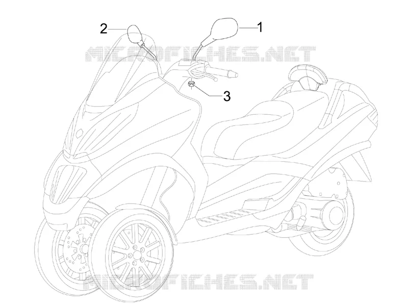 Rétroviseur/s PIAGGIO PIAGGIO-SCOOTER 250 MP3 2008  MP3 ie MIC