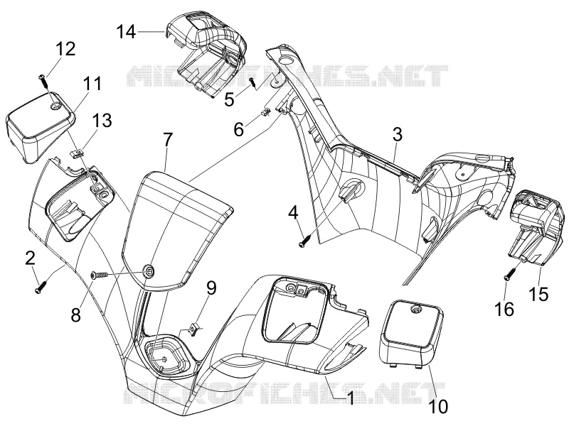 Couvertures guidon PIAGGIO PIAGGIO-SCOOTER 300 MP3 2011  MP3 4T 4V ie ERL Ibrido