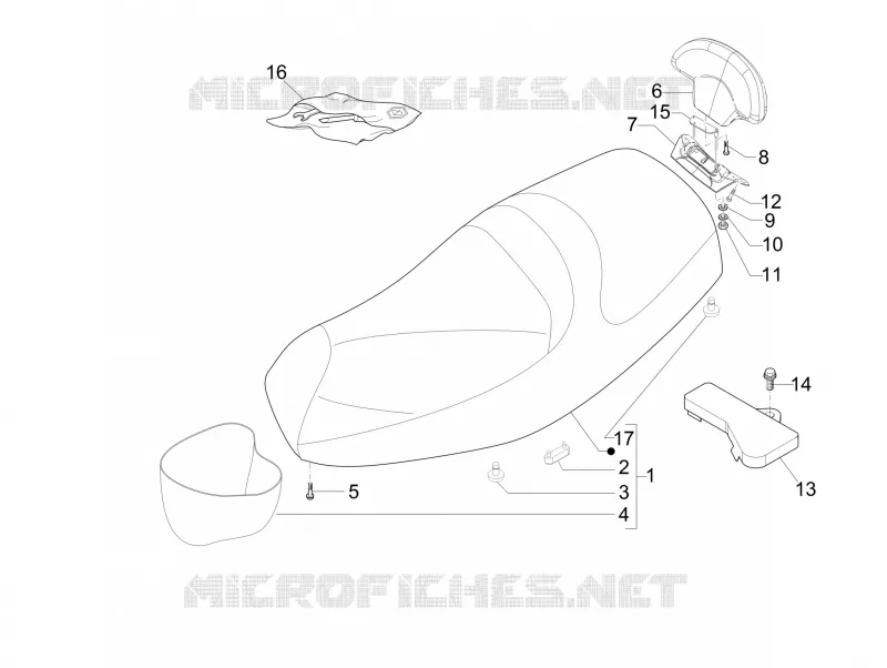 Selle/sieges PIAGGIO PIAGGIO-SCOOTER 300 MP3 2010  MP3 4T 4V ie ERL Ibrido
