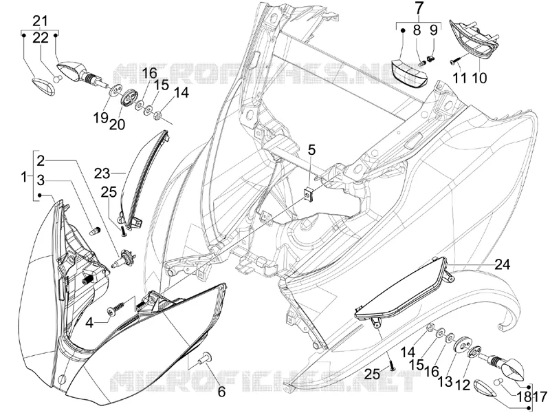 Eclairages avant - Clignotants PIAGGIO PIAGGIO-SCOOTER 300 MP3 2011  MP3 4T 4V ie LT Ibrido