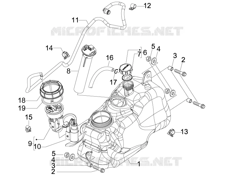 Reservoir carburant PIAGGIO PIAGGIO-SCOOTER 300 MP3 2011  MP3 4T 4V ie LT Ibrido