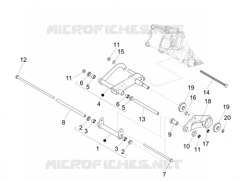 Bras oscillant PIAGGIO PIAGGIO-SCOOTER 300 MP3 2017  MP3 ie E4 LT BUSINESS - SPORT ABS