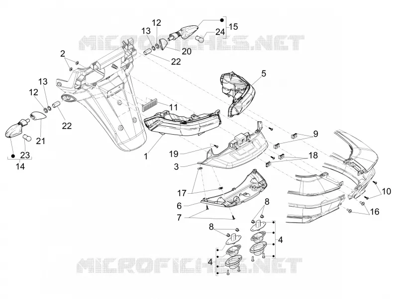 Eclairages arrière - Clignotants PIAGGIO PIAGGIO-SCOOTER 300 MP3 2016  MP3 ie E4 LT BUSINESS - SPORT ABS
