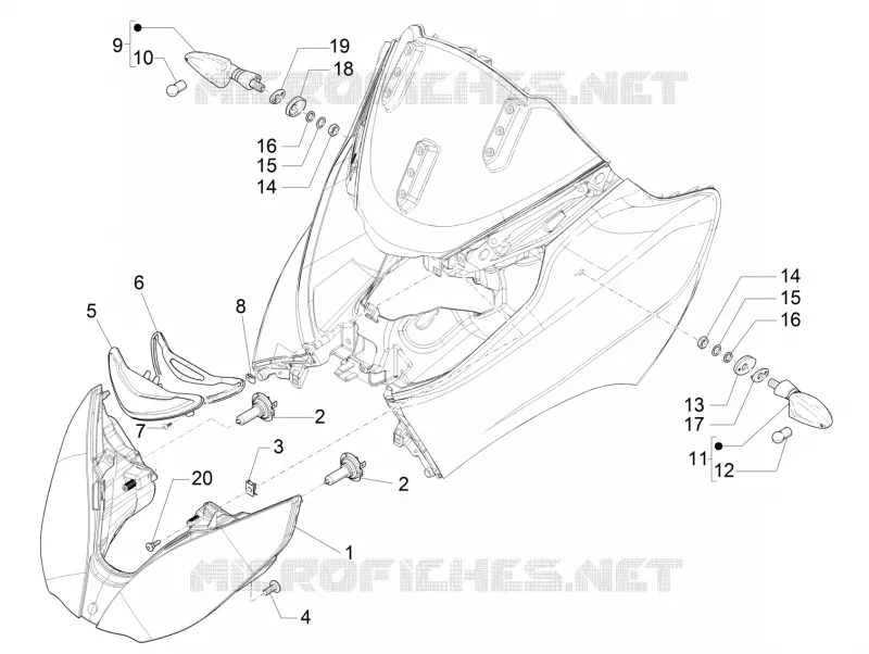 Eclairages avant - Clignotants PIAGGIO PIAGGIO-SCOOTER 300 MP3 2017  MP3 ie E4 LT BUSINESS - SPORT ABS