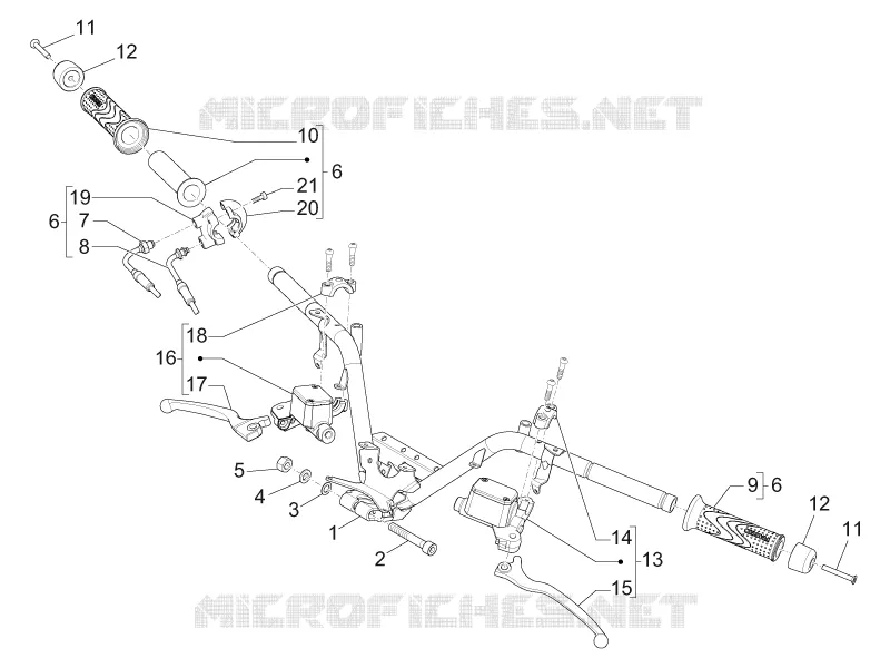 Guidon - Maître cylindre PIAGGIO PIAGGIO-SCOOTER 300 MP3 2017  MP3 ie E4 LT BUSINESS - SPORT ABS