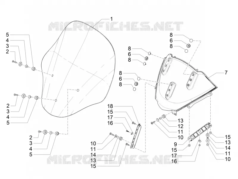 Pare-brise - Glaces PIAGGIO PIAGGIO-SCOOTER 300 MP3 2017  MP3 ie E4 LT BUSINESS - SPORT ABS