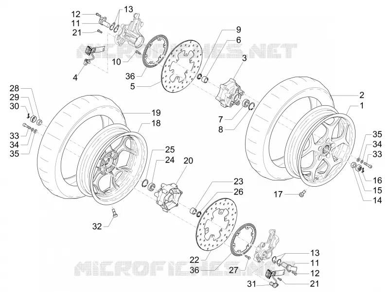 Roue avant PIAGGIO PIAGGIO-SCOOTER 300 MP3 2016  MP3 ie E4 LT BUSINESS - SPORT ABS