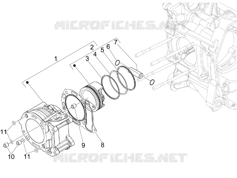 Groupe cylindre-piston-axe PIAGGIO PIAGGIO-SCOOTER 300 MP3 2013  MP3 ie LT - Sport