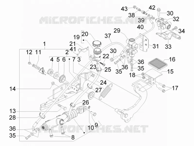 Groupe pédales - Leviers PIAGGIO PIAGGIO-SCOOTER 300 MP3 2012  MP3 ie LT - Sport