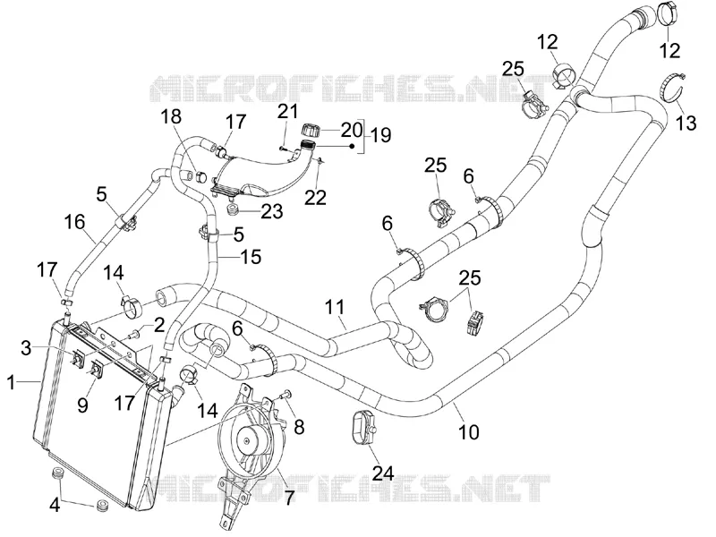 Instalation de refoidissement PIAGGIO PIAGGIO-SCOOTER 300 MP3 2014  MP3 ie LT - Sport