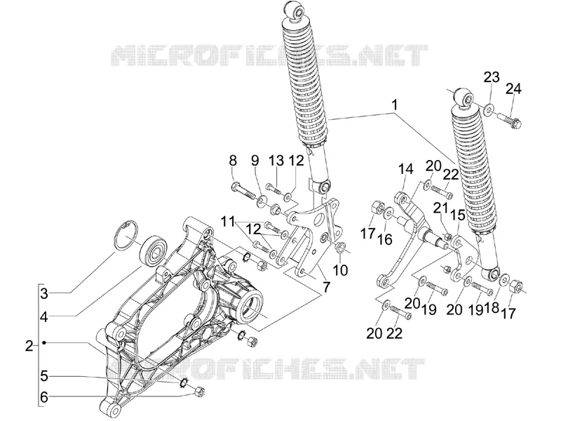 Suspension arrière - Amortisseur/s PIAGGIO PIAGGIO-SCOOTER 300 MP3 2010  MP3 ie LT - Sport