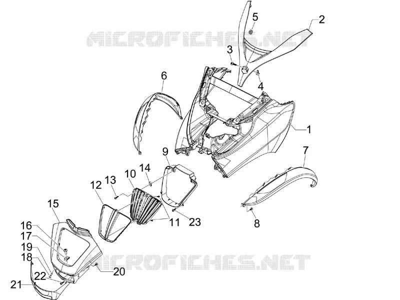 Tablier avant PIAGGIO PIAGGIO-SCOOTER 300 MP3 2010  MP3 ie LT - Sport