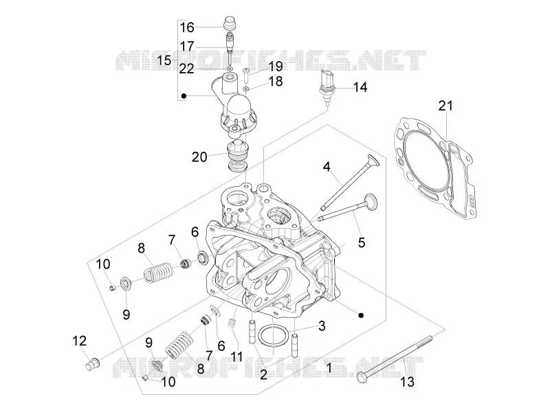 Ensemble culasse - Soupape PIAGGIO PIAGGIO-SCOOTER 300 MP3 2013  MP3 ie LT Touring