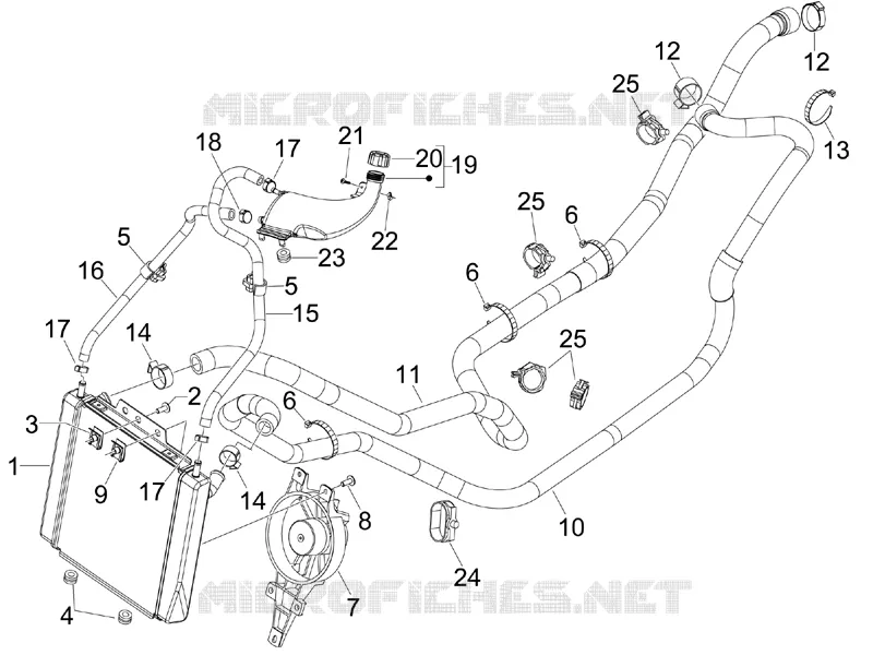 Instalation de refoidissement PIAGGIO PIAGGIO-SCOOTER 300 MP3 2012  MP3 ie LT Touring