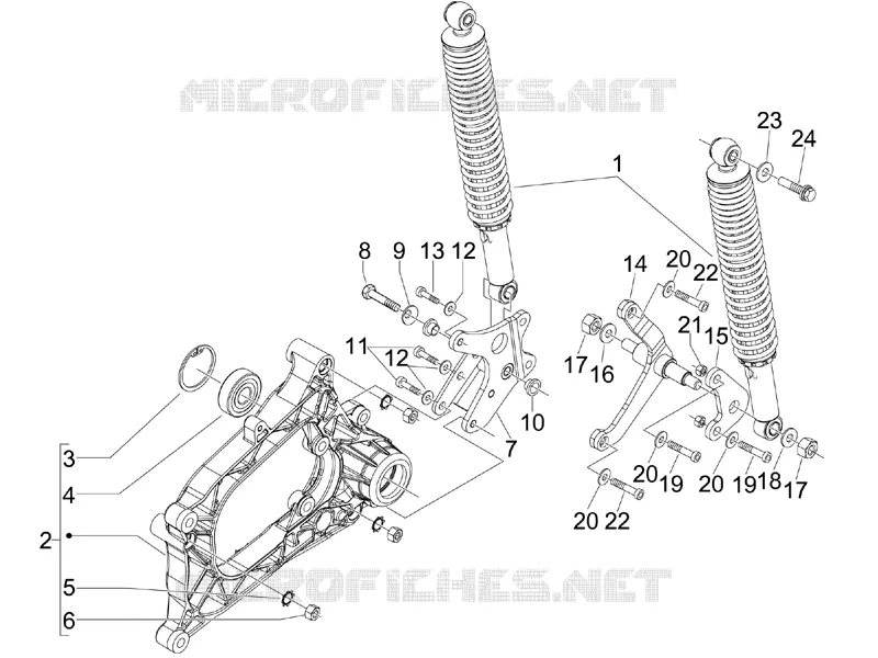 Suspension arrière - Amortisseur/s PIAGGIO PIAGGIO-SCOOTER 300 MP3 2011  MP3 ie LT Touring