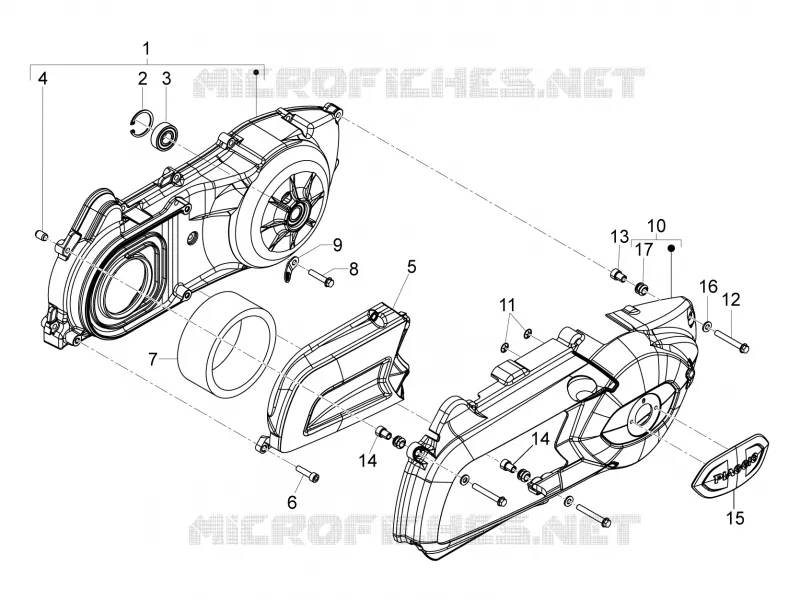 Couvercle carter - Refoidissement carter PIAGGIO PIAGGIO-SCOOTER 300 MP3 2012  MP3 ie Touring