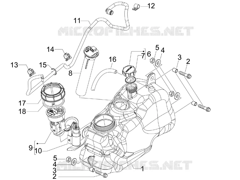 Réservoir carburant PIAGGIO PIAGGIO-SCOOTER 300 MP3 2012  MP3 ie Touring