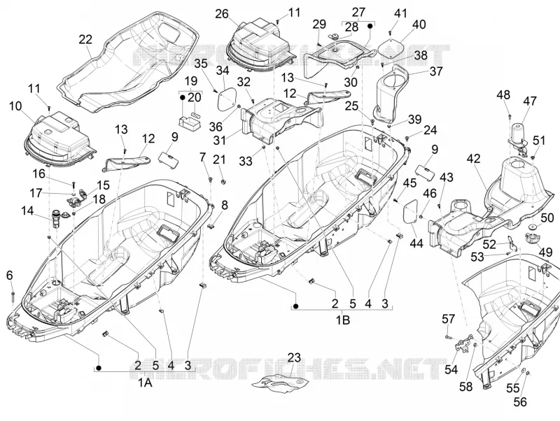 Logement casque - Dessous de selle PIAGGIO PIAGGIO-SCOOTER 300 MP3 2015  MP3 LT BUSINESS - SPORT ABS