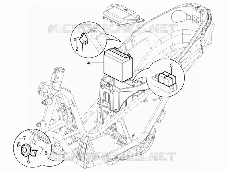 Relais - Batterie - Avertisseur sonore PIAGGIO PIAGGIO-SCOOTER 300 MP3 2013  MP3 YOUrban ERL