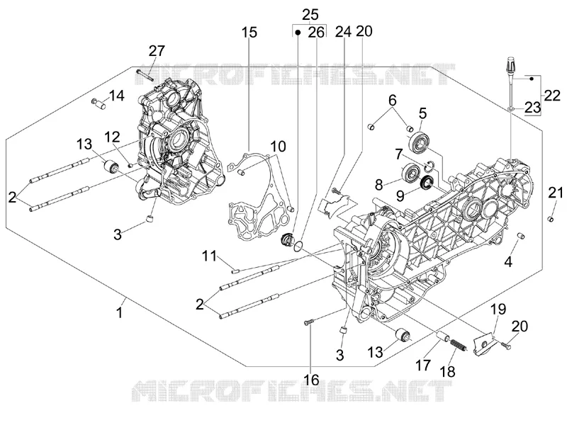 Carter moteur PIAGGIO PIAGGIO-SCOOTER 300 MP3 2014  MP3 YOUrban LT ERL