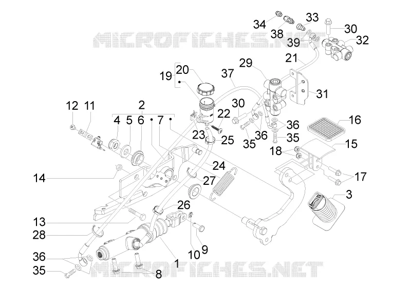 Control pedals - Levers PIAGGIO PIAGGIO-SCOOTER 300 MP3 2015  MP3 YOUrban LT ERL