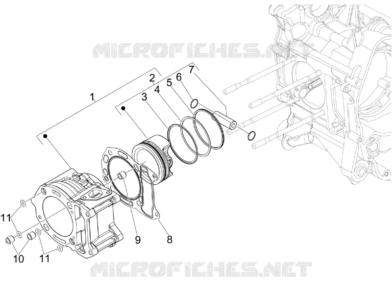 Groupe cylindre-piston-axe PIAGGIO PIAGGIO-SCOOTER 300 MP3 2011  MP3 YOUrban LT ERL