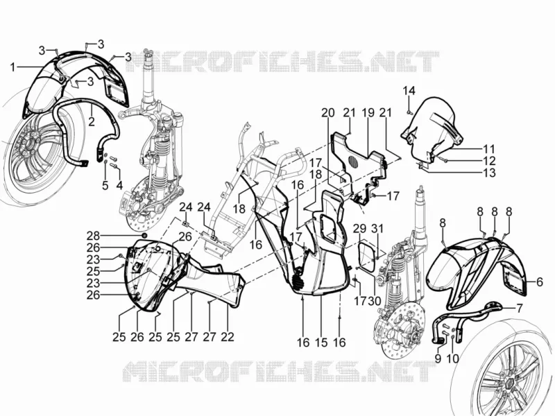Logement roue - Garde boue PIAGGIO PIAGGIO-SCOOTER 300 MP3 2011  MP3 YOUrban LT ERL