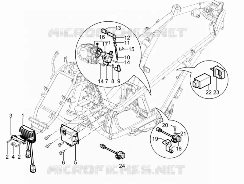 Régulateurs de tension - Centrales electroniques - Bobine H.T. PIAGGIO PIAGGIO-SCOOTER 300 MP3 2012  MP3 YOUrban LT ERL