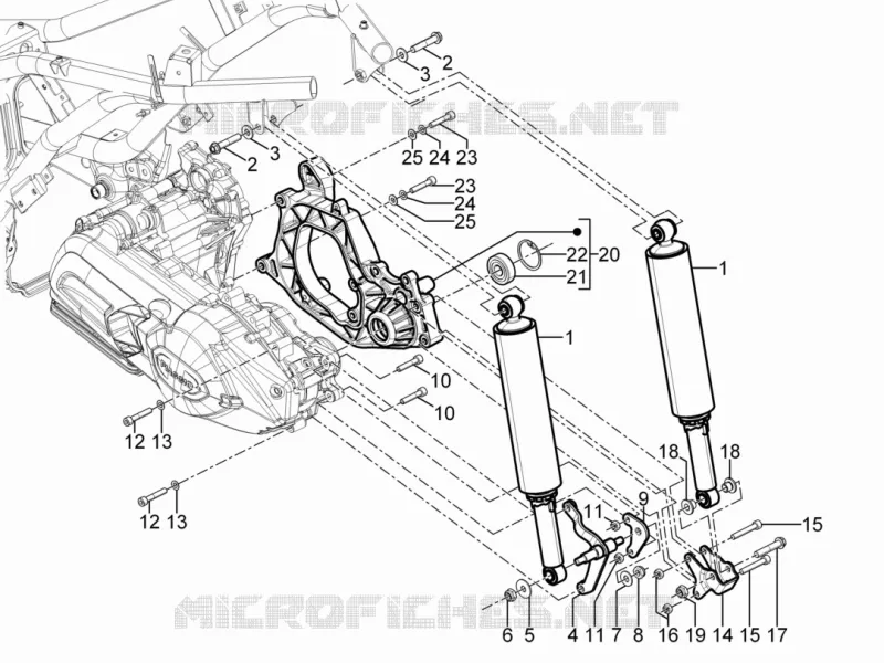 Suspension arrière - Amortisseur/s PIAGGIO PIAGGIO-SCOOTER 300 MP3 2013  MP3 YOUrban LT ERL