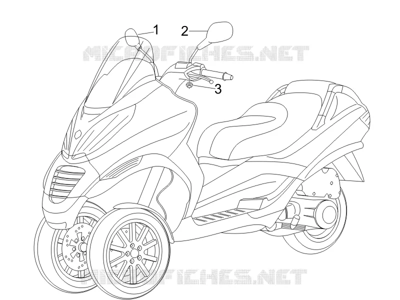 Rétroviseur/s PIAGGIO PIAGGIO-SCOOTER 400 MP3 2008  MP3 ie