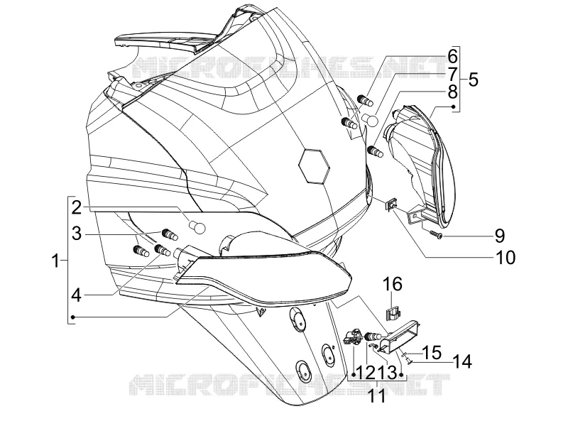 Eclairages arrière - Clignotants PIAGGIO PIAGGIO-SCOOTER 400 MP3 2008  MP3 ie