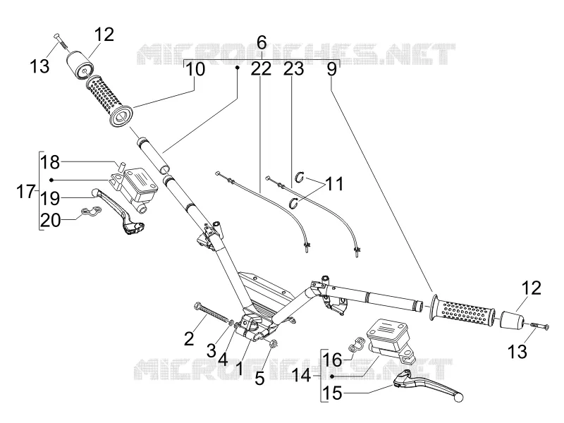 Guidon - Maître cylindre PIAGGIO PIAGGIO-SCOOTER 400 MP3 2007  MP3 ie