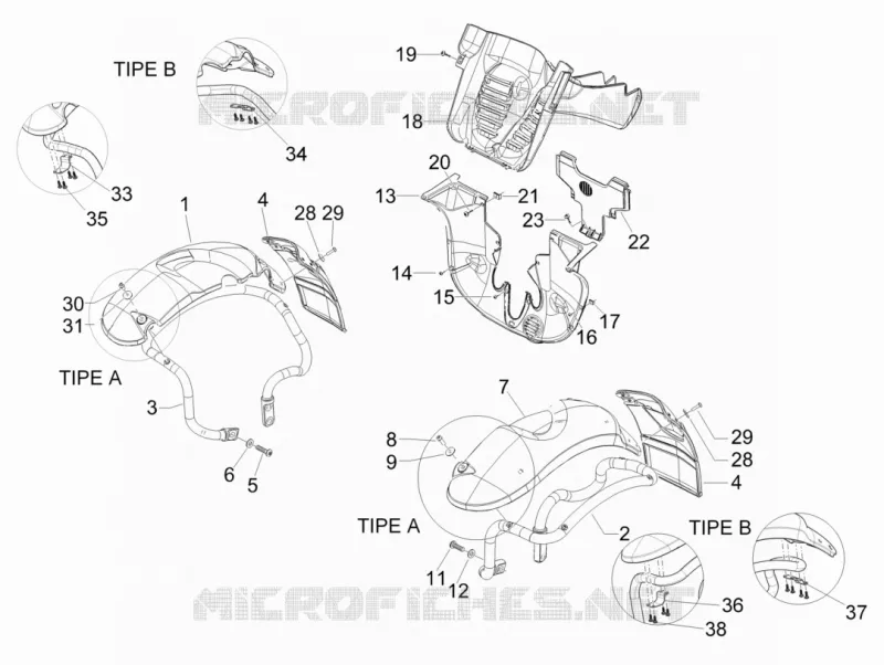 Logement roue - Garde boue PIAGGIO PIAGGIO-SCOOTER 400 MP3 2008  MP3 ie