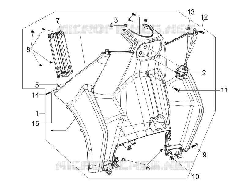 Coffre avant - Contre-tablier PIAGGIO PIAGGIO-SCOOTER 400 MP3 2009  MP3 ie LT - Sport