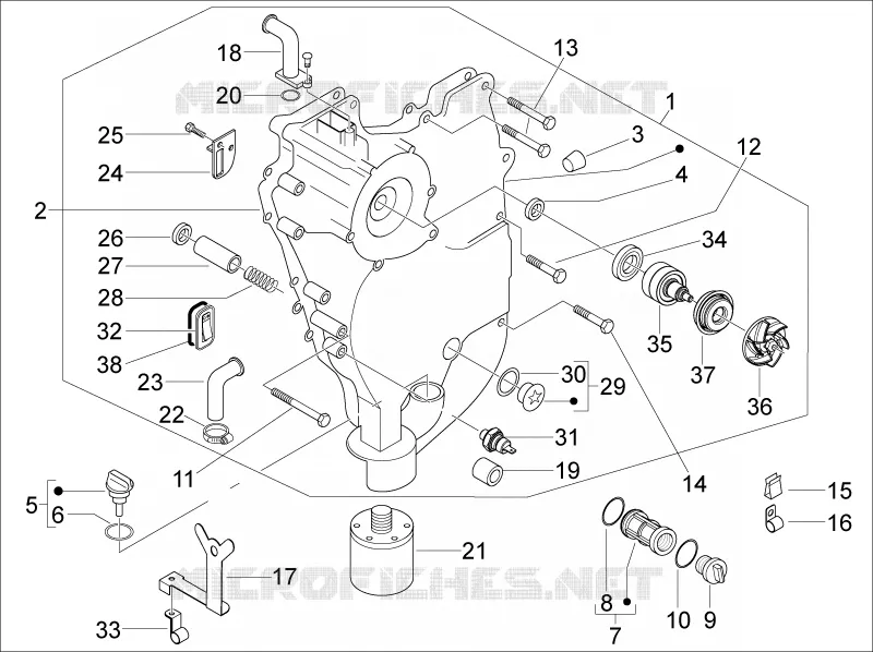 Couvercle volant magnetique - Filtre à huile PIAGGIO PIAGGIO-SCOOTER 400 MP3 2010  MP3 ie LT - Sport
