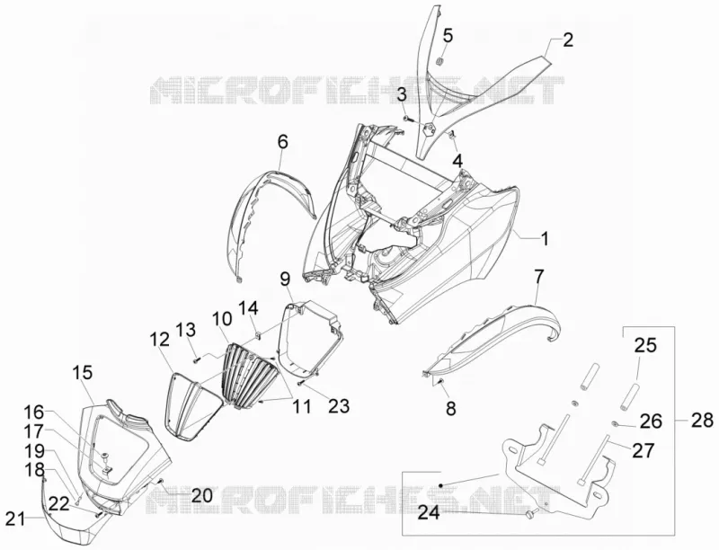 Tablier avant PIAGGIO PIAGGIO-SCOOTER 400 MP3 2011  MP3 ie LT Touring