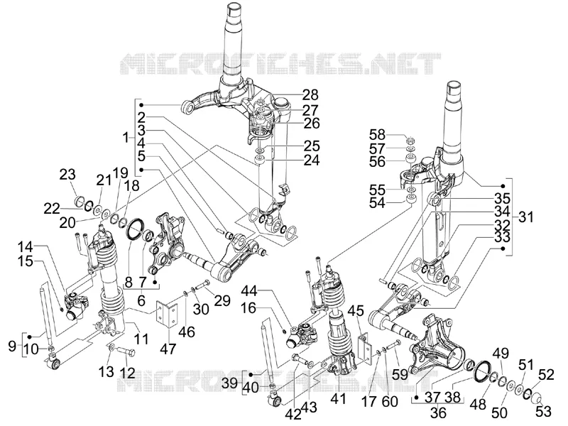 Composants de la fourche (Mingxing) PIAGGIO PIAGGIO-SCOOTER 400 MP3 2010  MP3 ie MIC