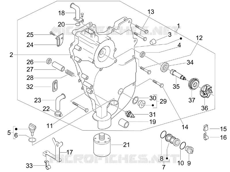 Couvercle volant magnetique - Filtre à huile PIAGGIO PIAGGIO-SCOOTER 400 MP3 2010  MP3 ie MIC