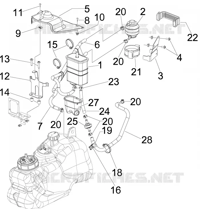 Système anti-évaporation PIAGGIO PIAGGIO-SCOOTER 400 MP3 2009  MP3 ie MIC