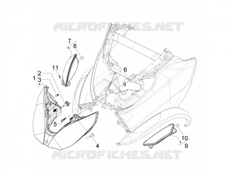 Eclairages avant - Clignotants PIAGGIO PIAGGIO-SCOOTER 500 MP3 2010  MP3 Tourer