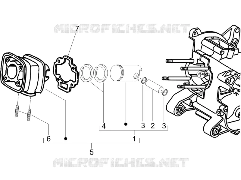 Groupe cylindre-piston-axe PIAGGIO PIAGGIO-SCOOTER 50 NRG 2005  NRG Power DD