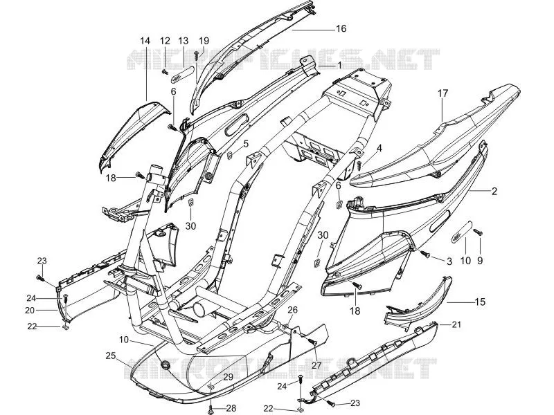 Couvertures laterales - Spoiler PIAGGIO PIAGGIO-SCOOTER 50 NRG 2005  NRG Power DD