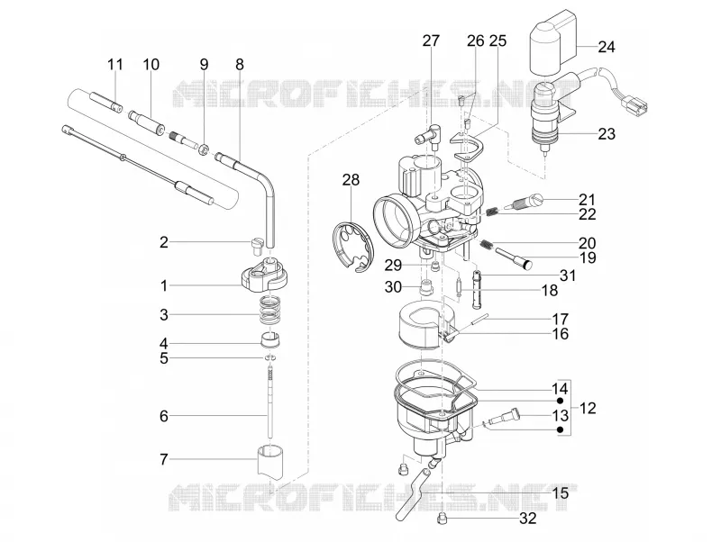 Composants de carburateur PIAGGIO PIAGGIO-SCOOTER 50 NRG 2007  NRG Power DD