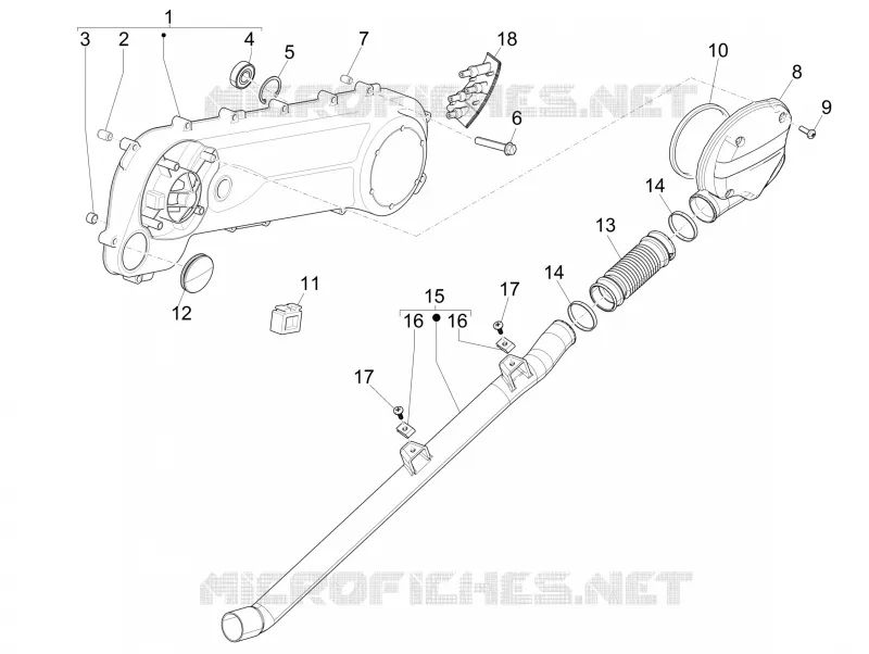 Couvercle carter - Refoidissement carter PIAGGIO PIAGGIO-SCOOTER 50 NRG 2013  NRG Power DD