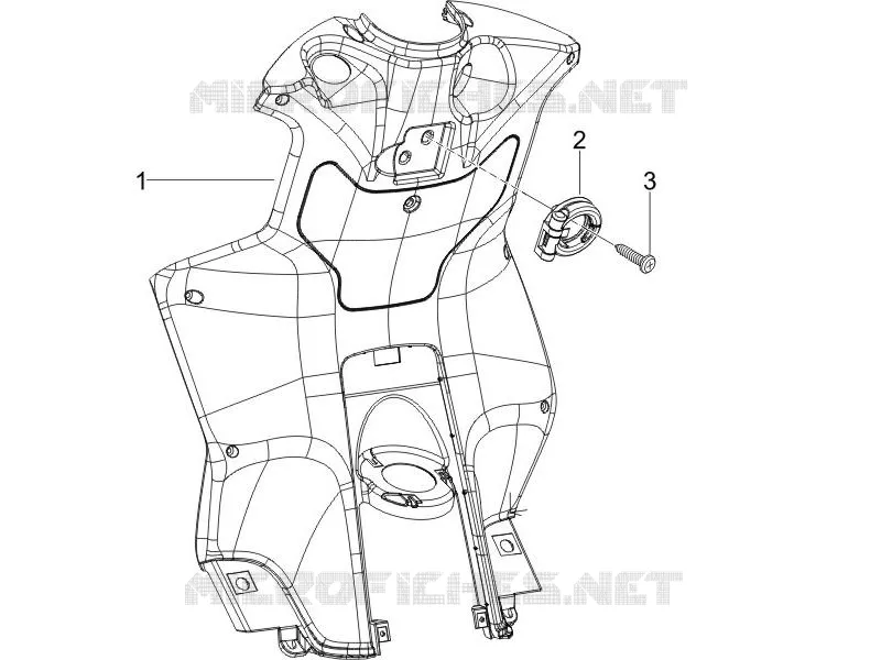 Coffre avant - Contre-tablier PIAGGIO PIAGGIO-SCOOTER 50 NRG 2011  NRG Power DD H2O