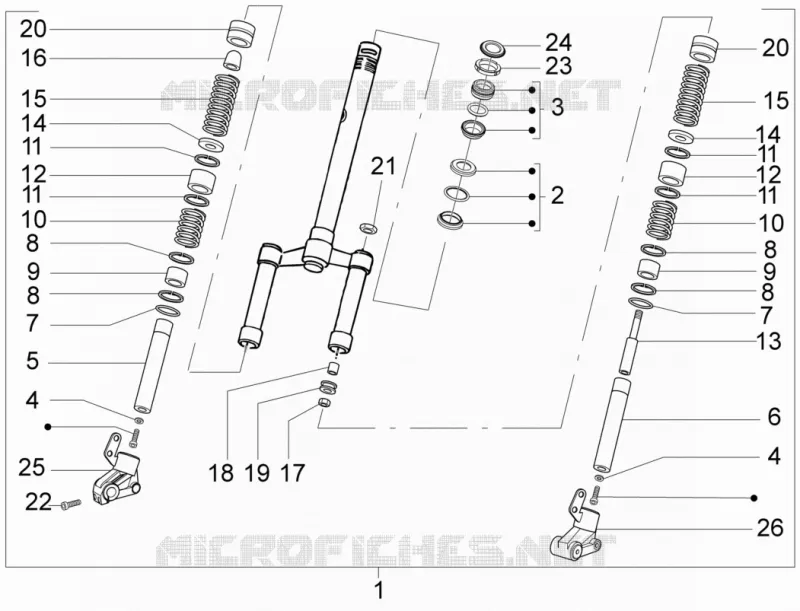 Fourche/tube direction - Ensemble butée dir. PIAGGIO PIAGGIO-SCOOTER 50 NRG 2013  NRG Power DD H2O