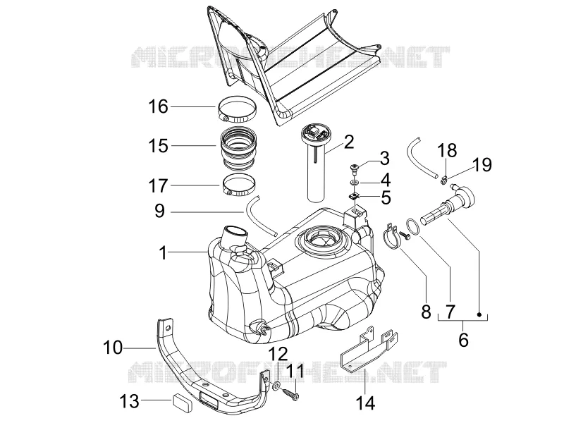 Réservoir carburant PIAGGIO PIAGGIO-SCOOTER 50 NRG 2012  NRG Power DD H2O