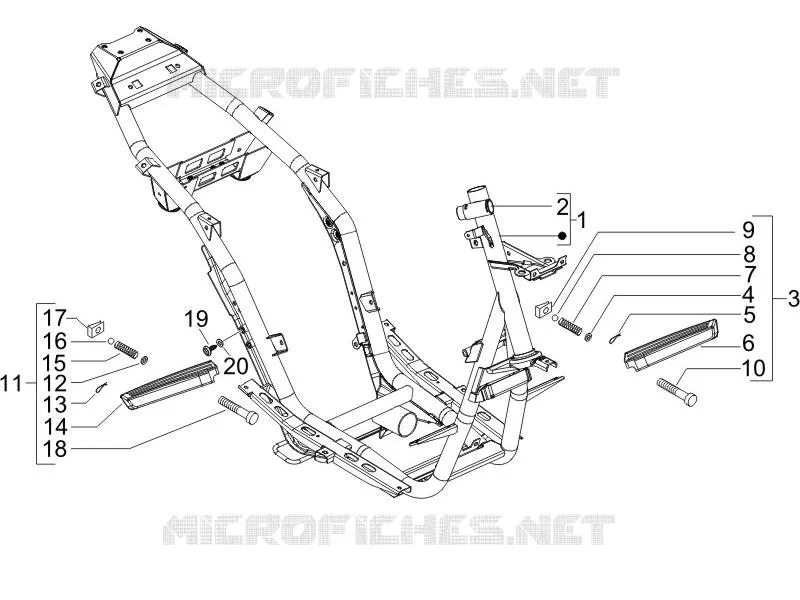 Châssis/coque PIAGGIO PIAGGIO-SCOOTER 50 NRG 2007  NRG Power DD Serie Speciale