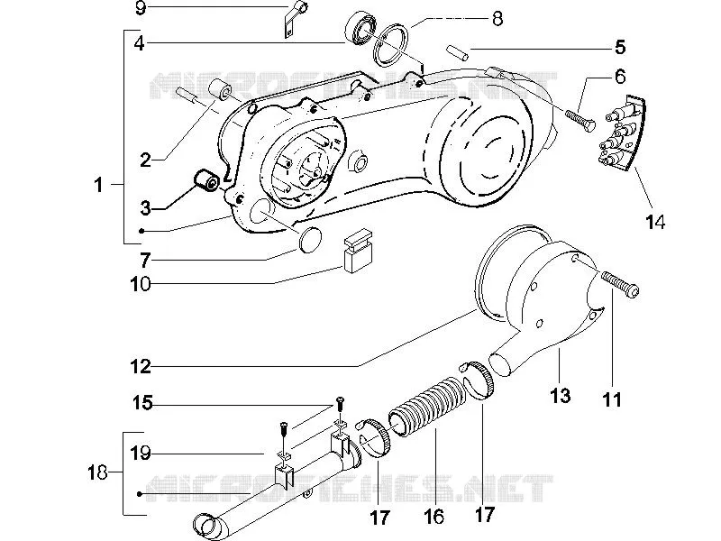 Couvercle carter - Refoidissement carter PIAGGIO PIAGGIO-SCOOTER 50 NRG 2007  NRG Power DD Serie Speciale